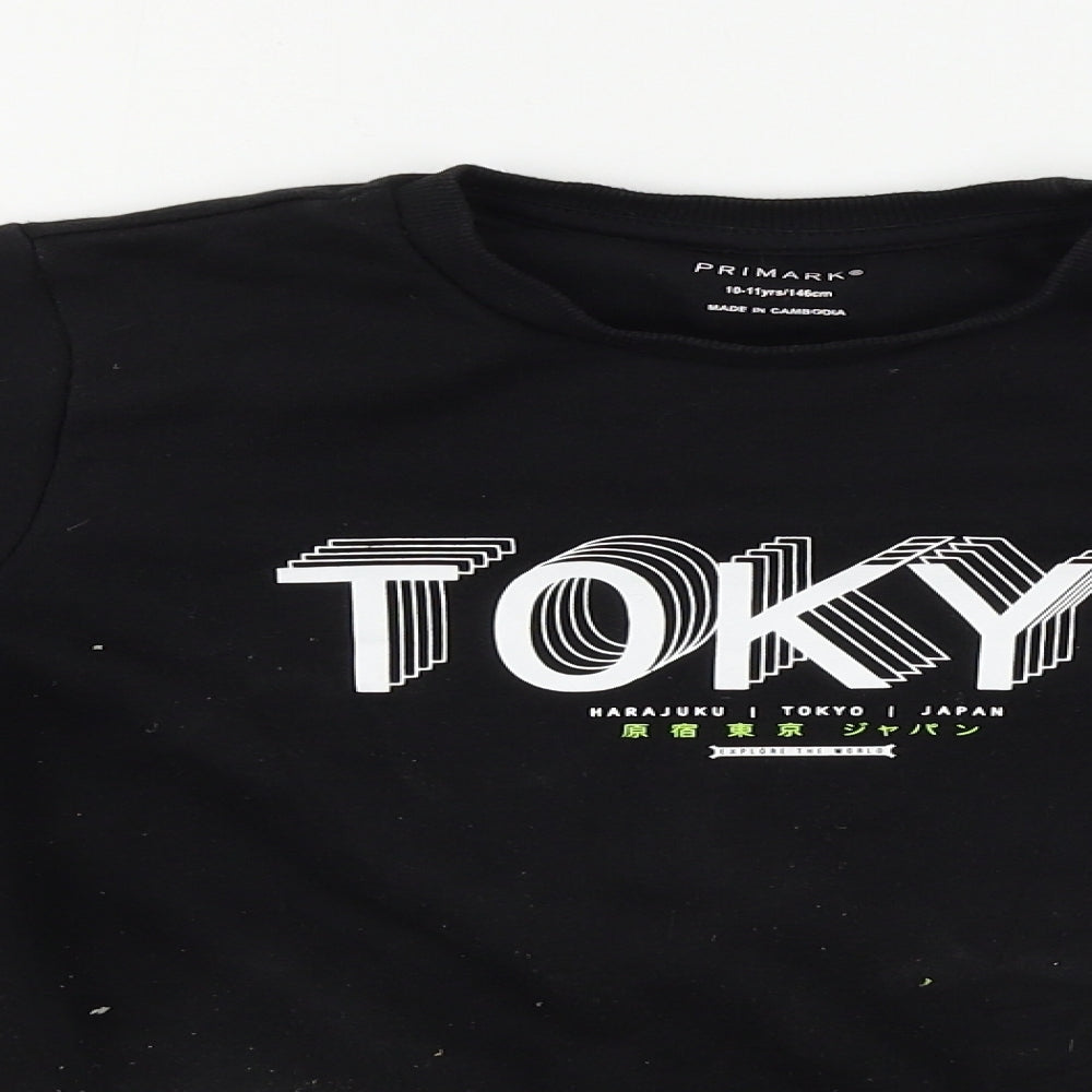 Primark  Boys Black   Pullover Jumper Size 10-11 Years