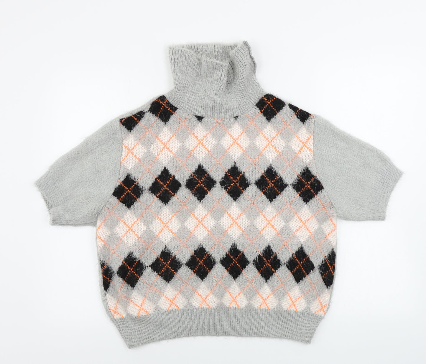 Reclaimed Vintage  Womens Grey Herringbone  Pullover Jumper Size M