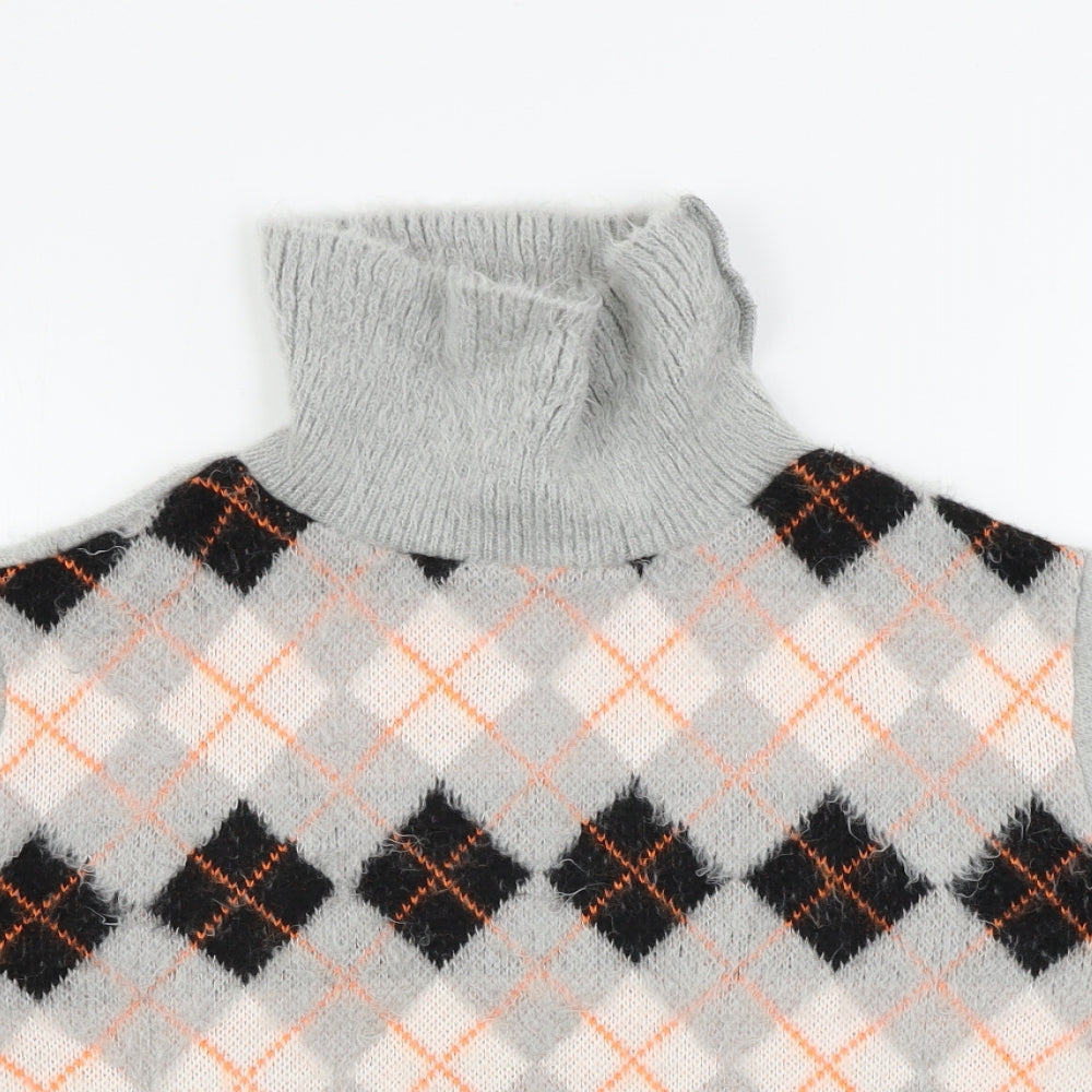 Reclaimed Vintage  Womens Grey Herringbone  Pullover Jumper Size M