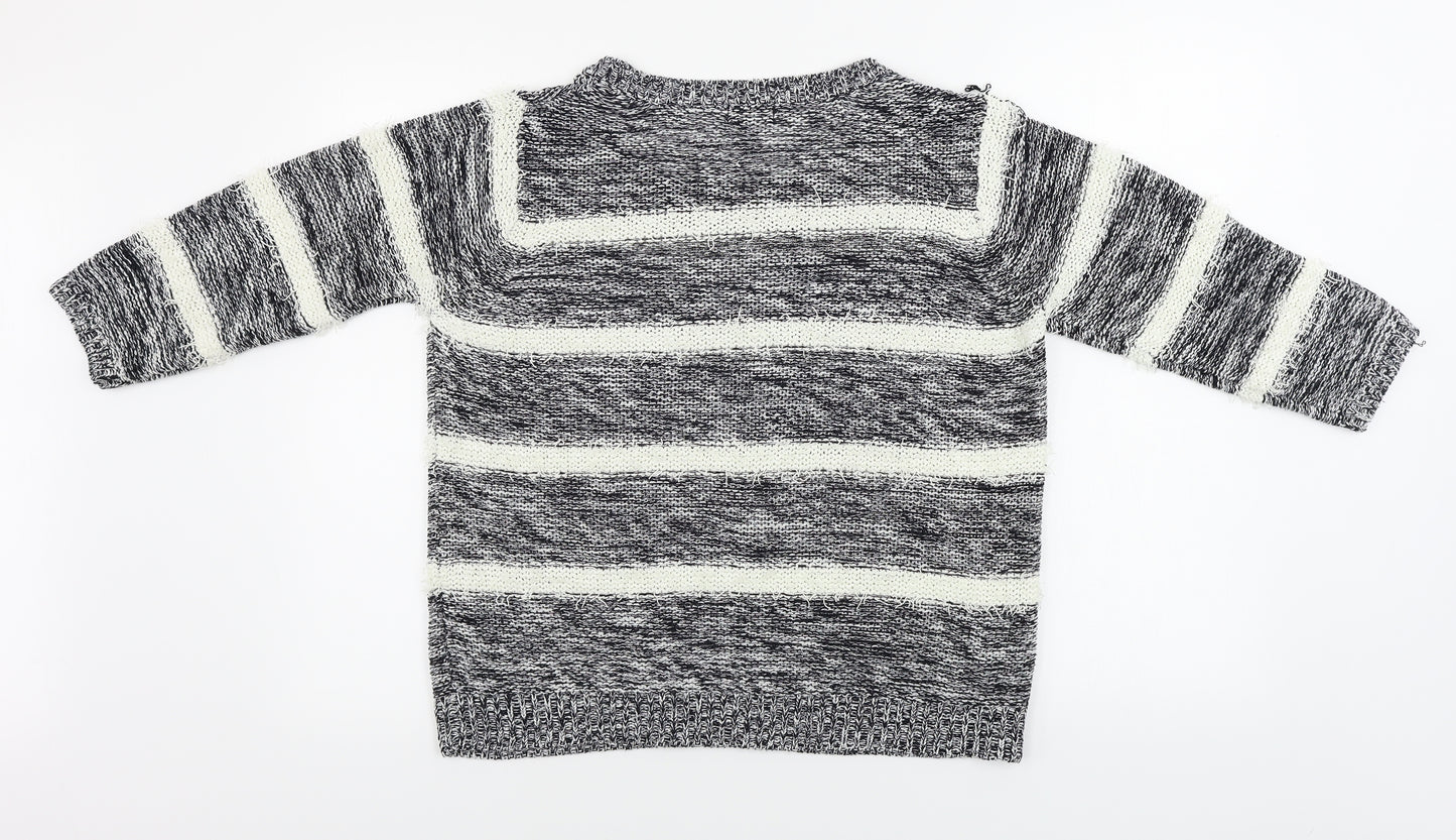 F&F  Womens Ivory Striped  Pullover Jumper Size 14