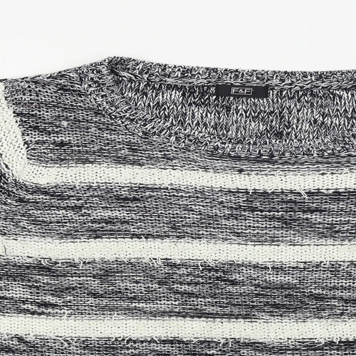 F&F  Womens Ivory Striped  Pullover Jumper Size 14