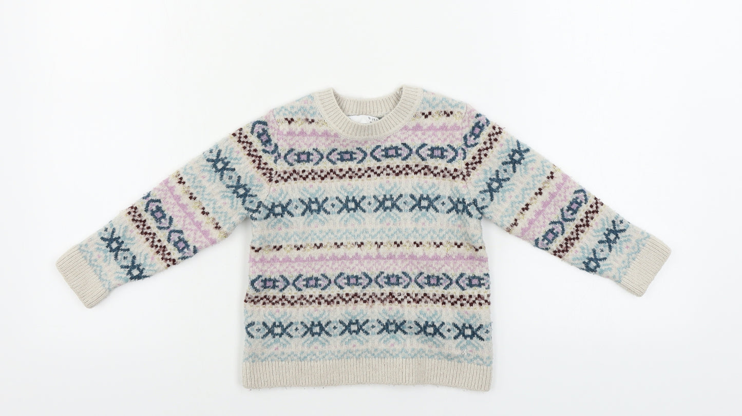 Marks and Spencer  Girls Beige   Pullover Jumper Size 18-24 Months