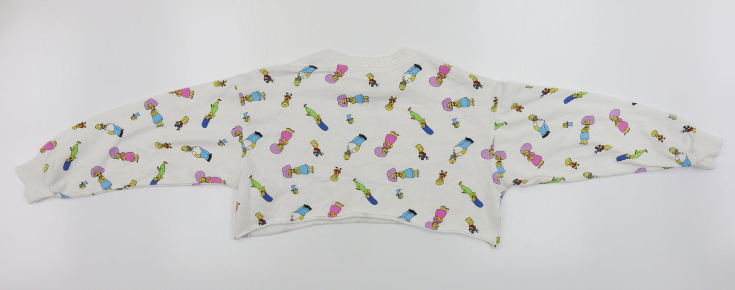 The Simpsons  Womens White   Pullover Jumper Size S