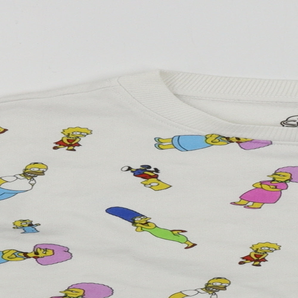 The Simpsons  Womens White   Pullover Jumper Size S