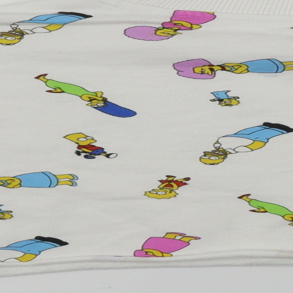 The Simpsons  Womens White   Pullover Jumper Size S