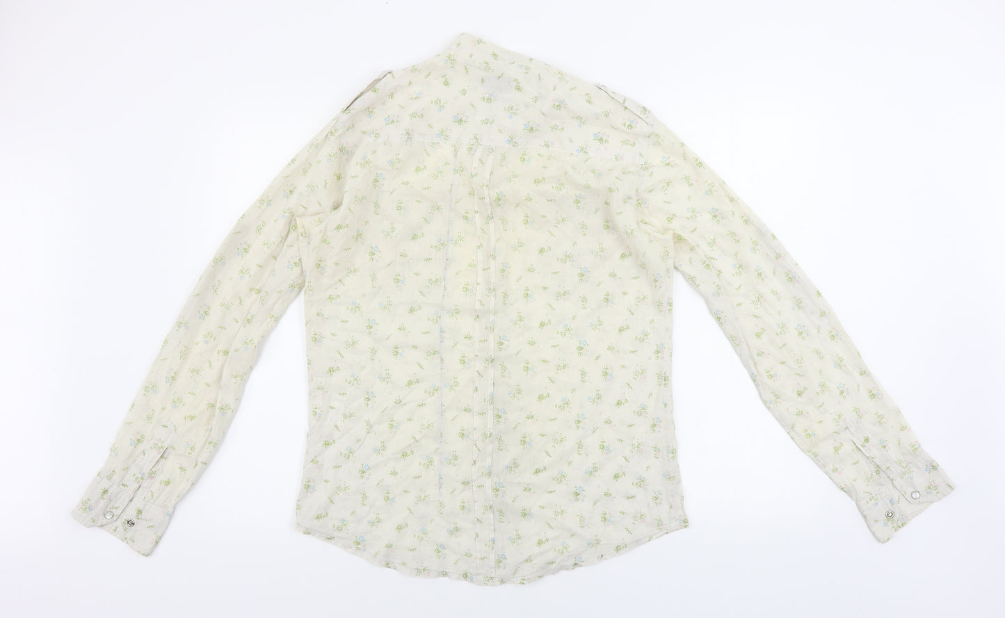 AllSaints  Womens Beige Floral  Basic Button-Up Size S