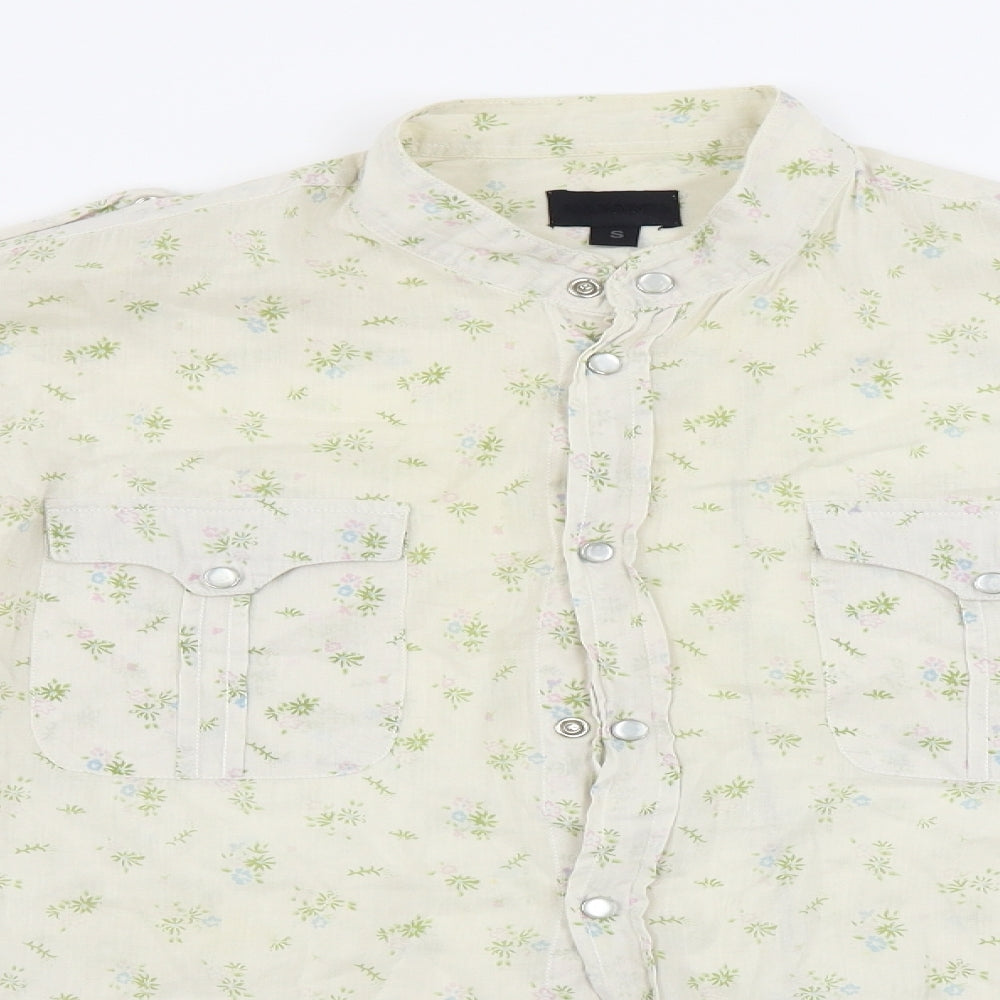 AllSaints  Womens Beige Floral  Basic Button-Up Size S