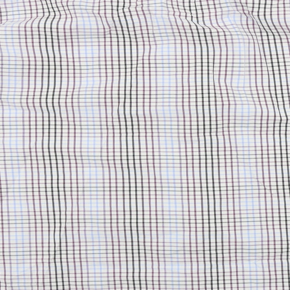 South Bay Mens White Check   Dress Shirt Size 3XL