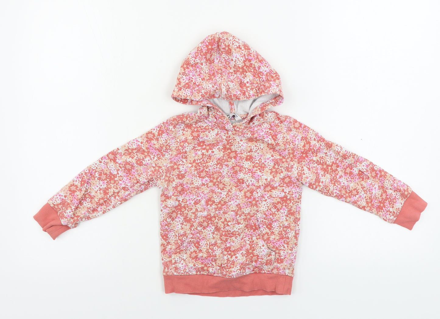 c Girls Pink Floral  Pullover Hoodie Size 3-4 Years