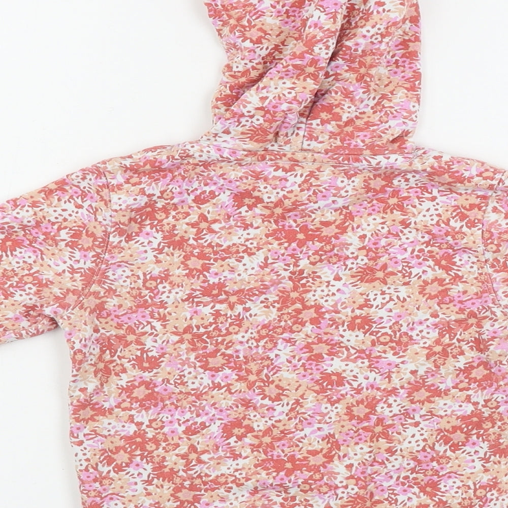 c Girls Pink Floral  Pullover Hoodie Size 3-4 Years