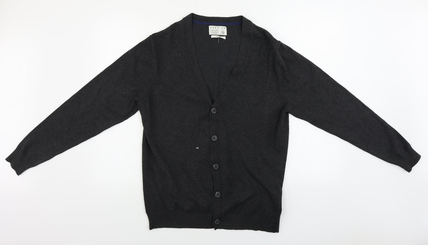 JACK & JONES  Mens Grey   Cardigan Jumper Size L