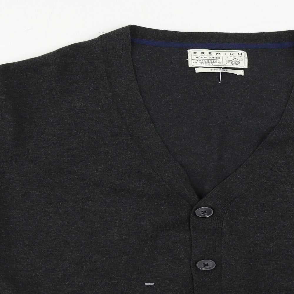 JACK & JONES  Mens Grey   Cardigan Jumper Size L