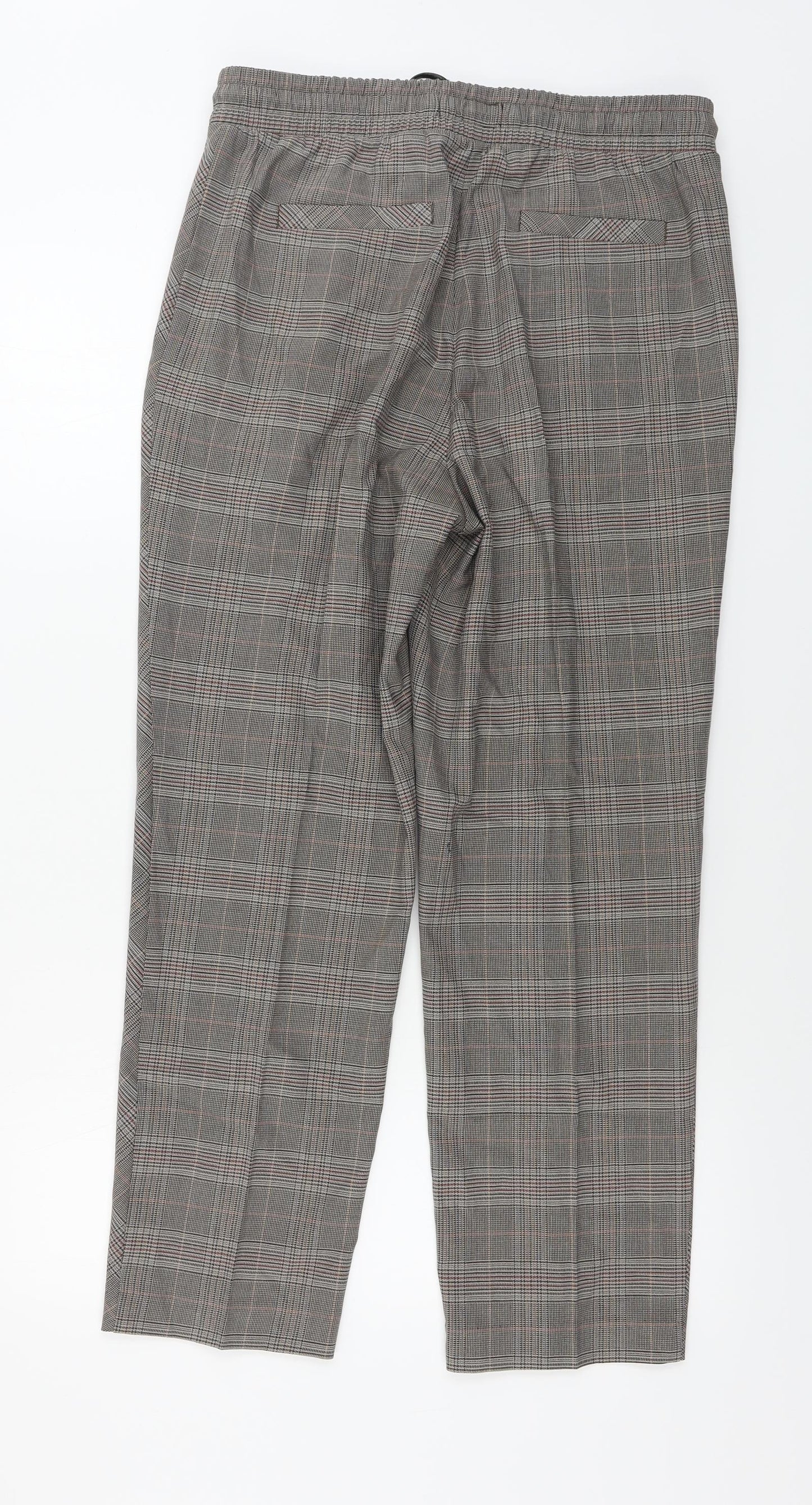 NEXT Womens Brown Check  Trousers  Size 12 L26 in