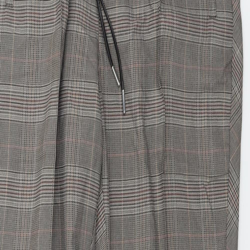 NEXT Womens Brown Check  Trousers  Size 12 L26 in