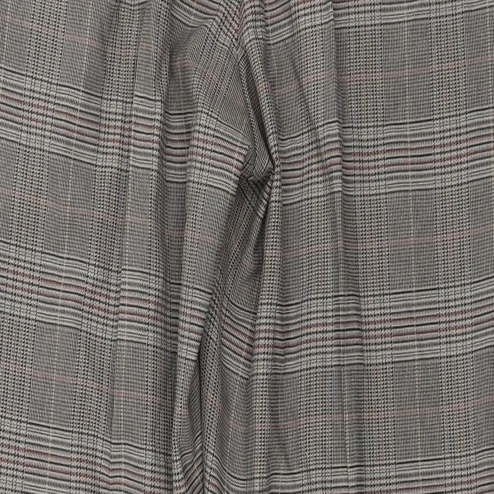 NEXT Womens Brown Check  Trousers  Size 12 L26 in