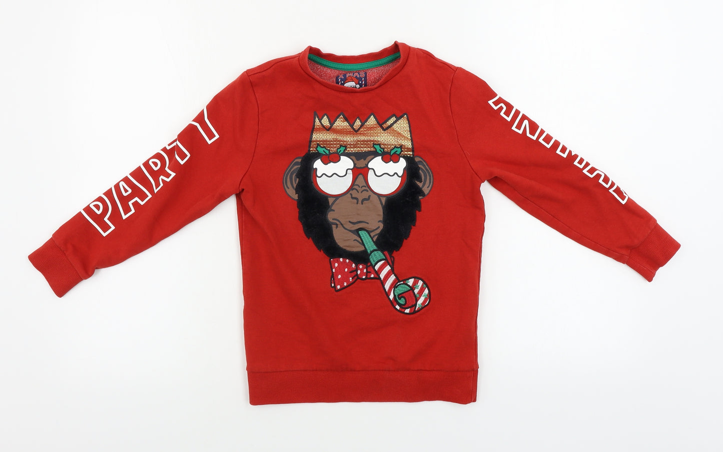 F&F  Boys Red   Pullover Jumper Size 7-8 Years