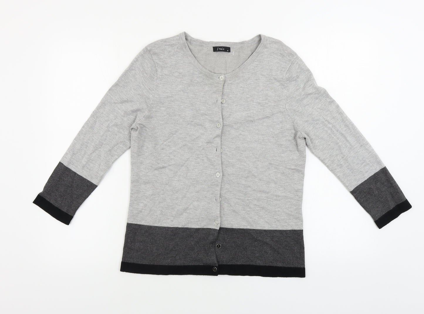 M&Co Womens Grey   Cardigan Jumper Size 12