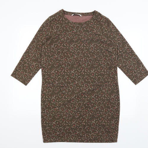 TU Womens Brown Floral  Pullover Jumper Size 12