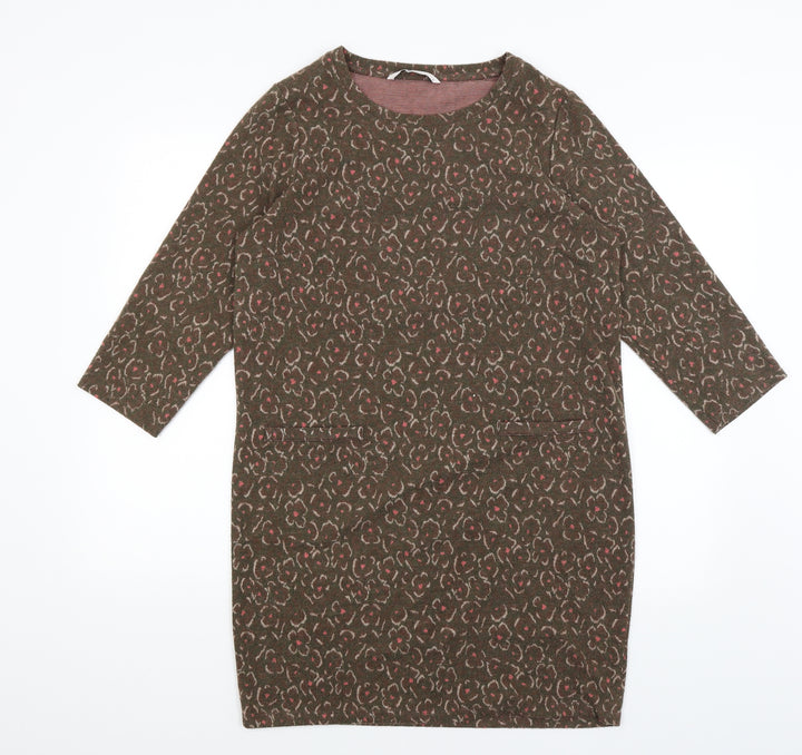 TU Womens Brown Floral Pullover Jumper Size 12