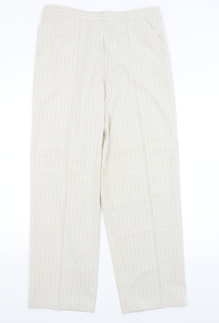 BM Womens Grey Striped Trousers Size 16 L28 in