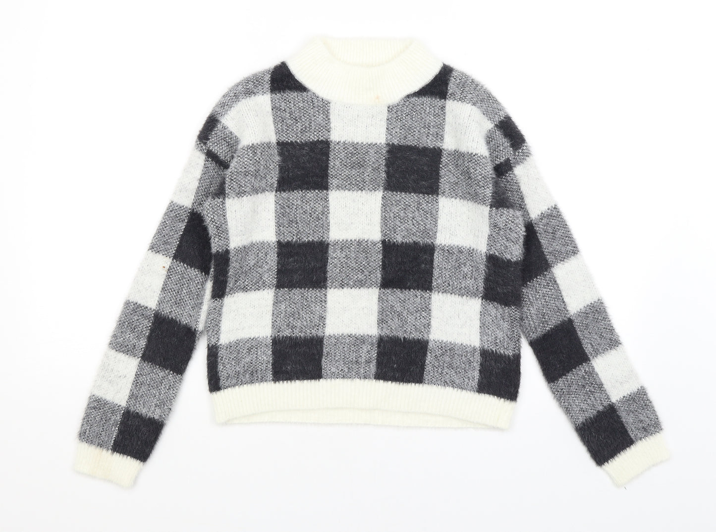 Primark Girls Black Check  Pullover Jumper Size 11-12 Years