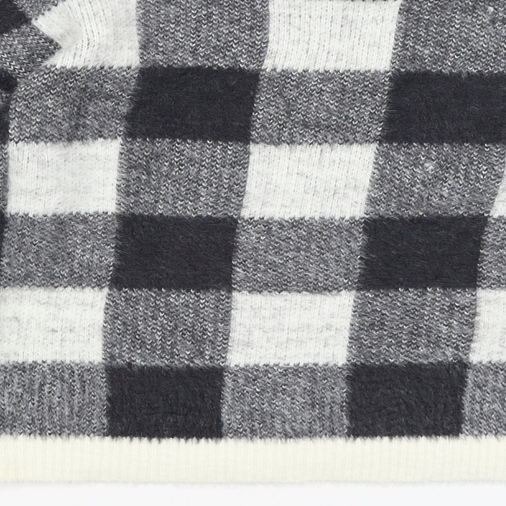 Primark Girls Black Check  Pullover Jumper Size 11-12 Years