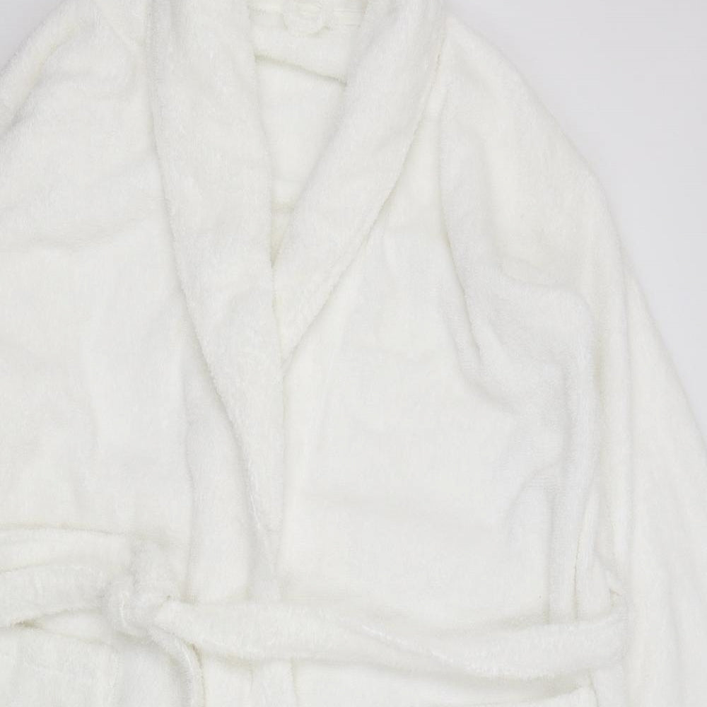 M&S Womens White Solid  Kimono Gown Size 18