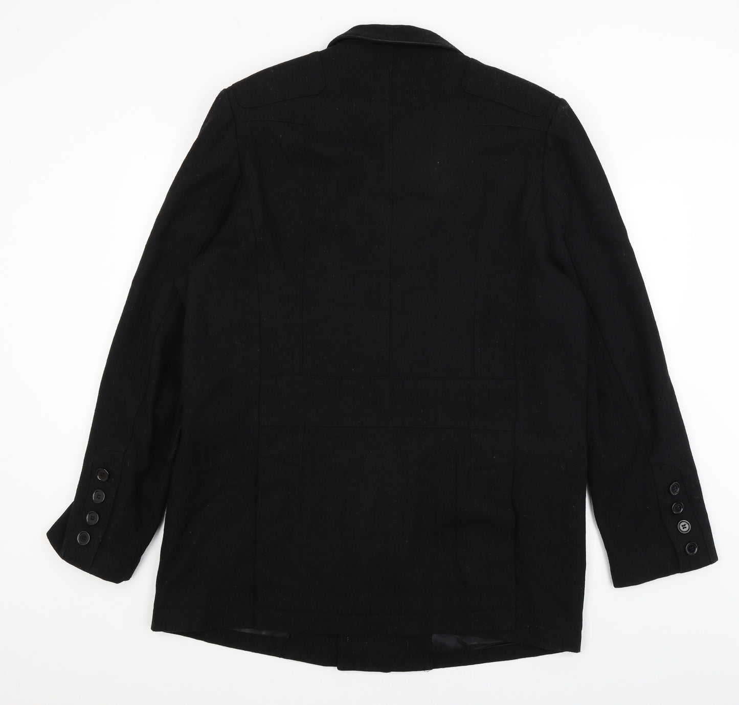 Preworn Mens Black   Overcoat Coat Size L