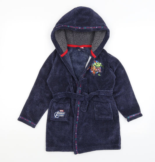 Marvel Boys Blue Solid   Gown Size 4-5 Years  - Avengers Assemble