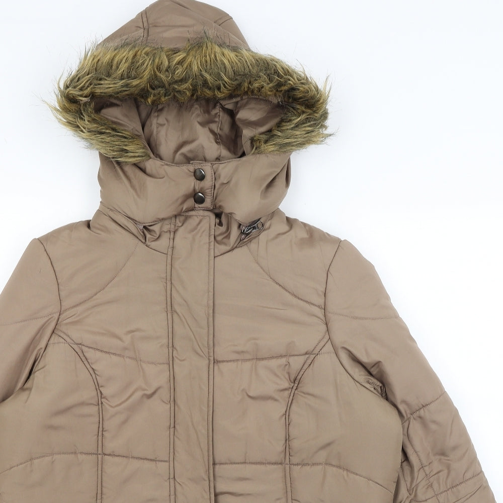 George Womens Brown   Parka Coat Size 14