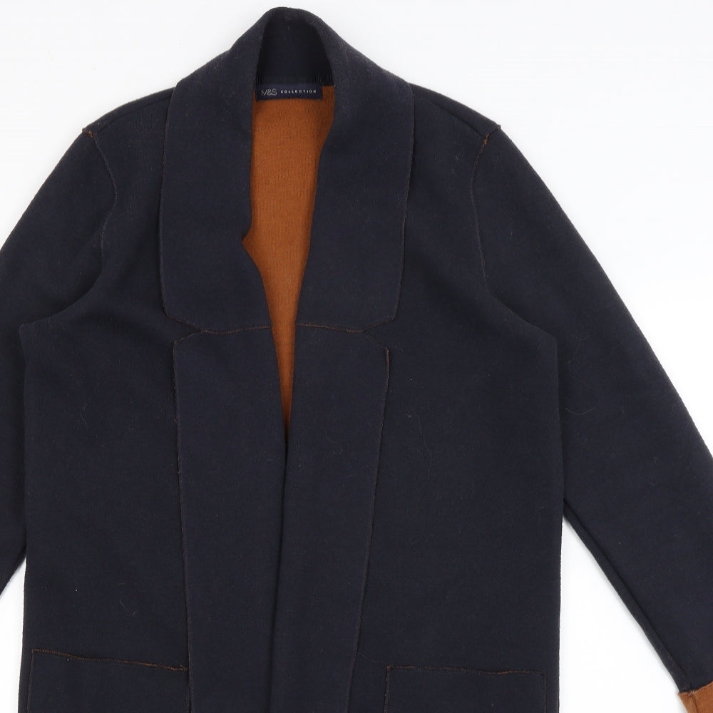 M&S Womens Blue   Overcoat Coat Size M