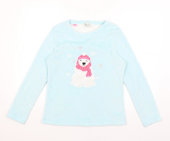 Love to Lounge Womens Blue Solid  Top Pyjama Top Size 8  - Polar Bear