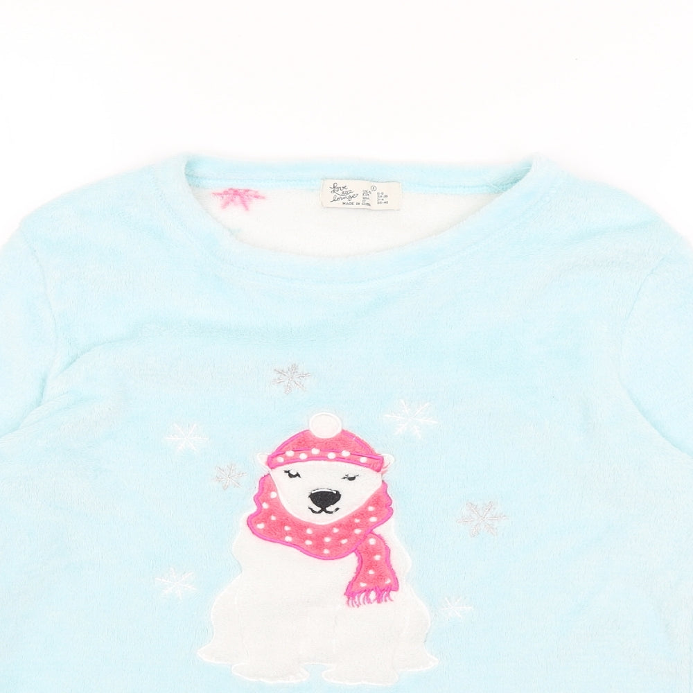 Love to Lounge Womens Blue Solid  Top Pyjama Top Size 8  - Polar Bear