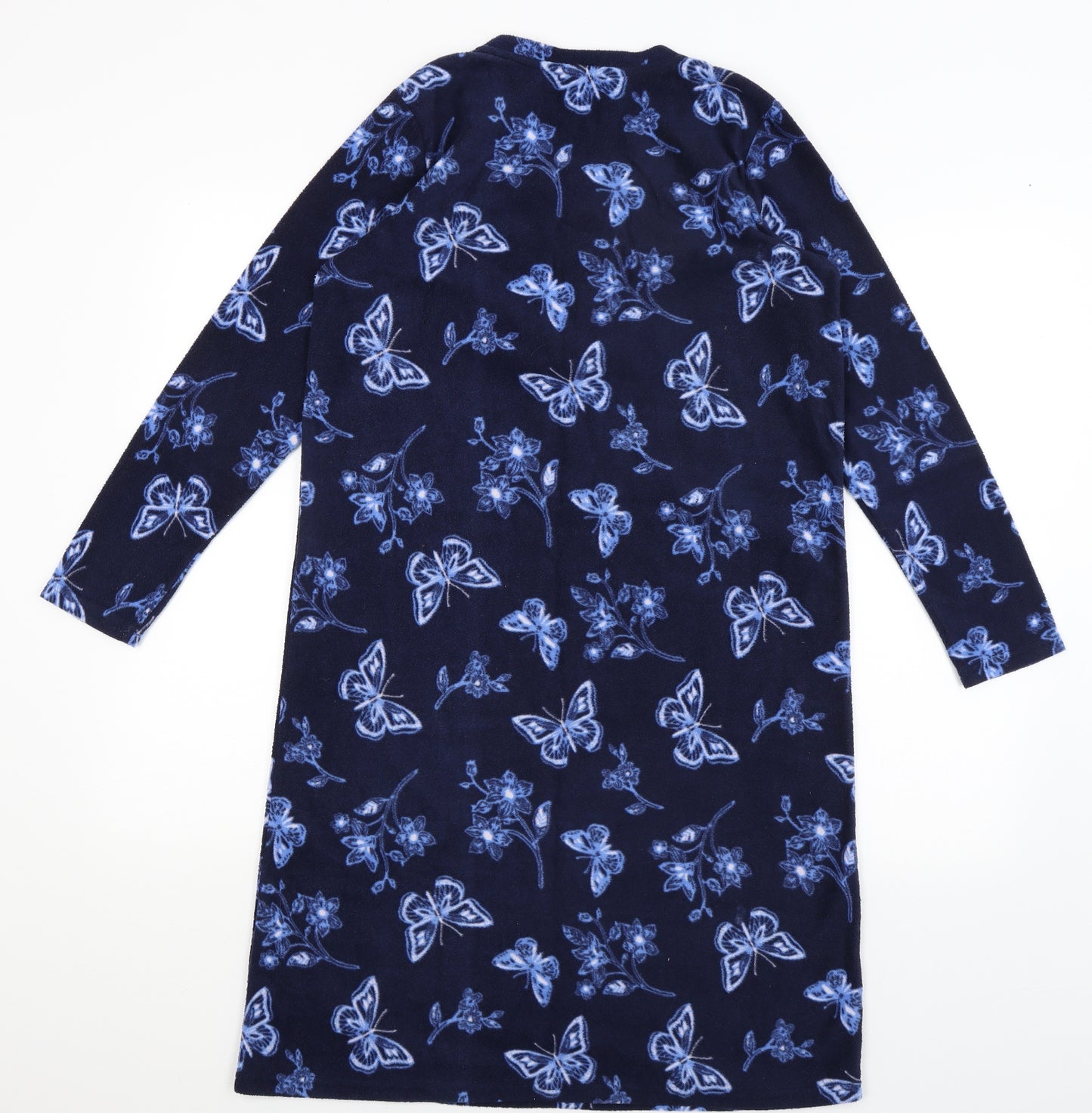 Preworn Womens Blue Solid  Top Nightshirt Size 10  - Buterflies