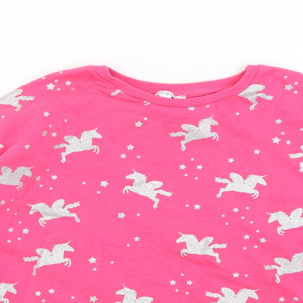 Blue Zoo Girls Pink   Pullover Jumper Size 8-9 Years  - Unicorns