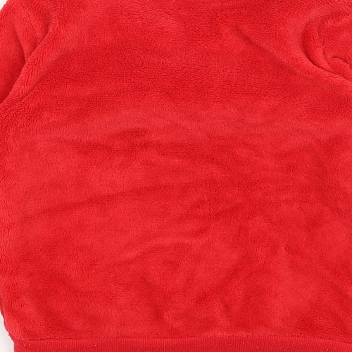 F&F Girls Red   Pullover Jumper Size 3-4 Years  - Xmas Robin
