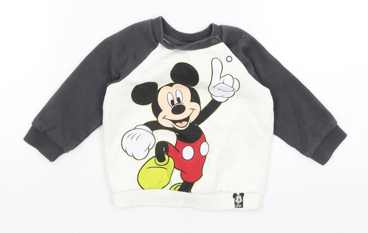 Disney Baby White Pullover Jumper Size 3-6 Months - Mickey Mouse