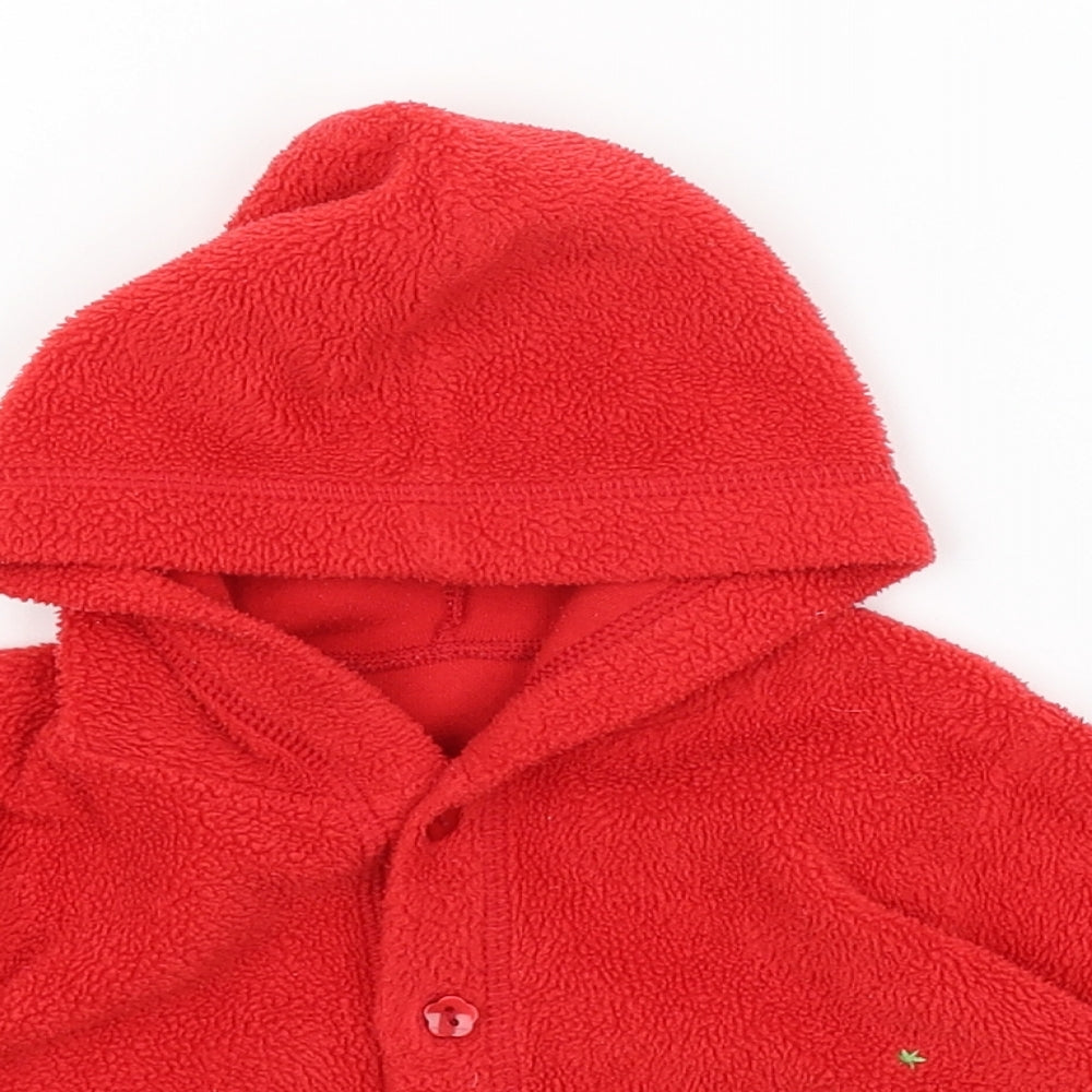 Mothercare Baby Red   Cardigan Jumper Size 9-12 Months