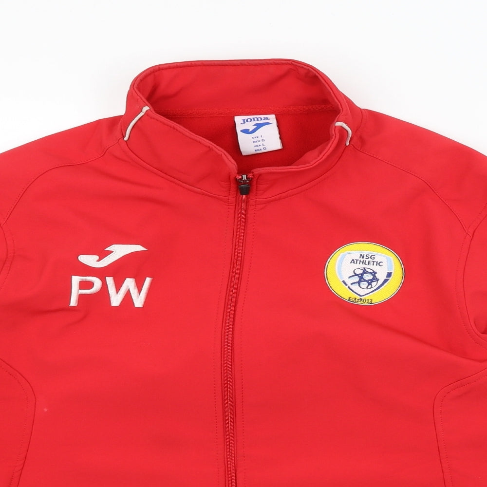 Joma Mens Red   Windbreaker Coat Size L
