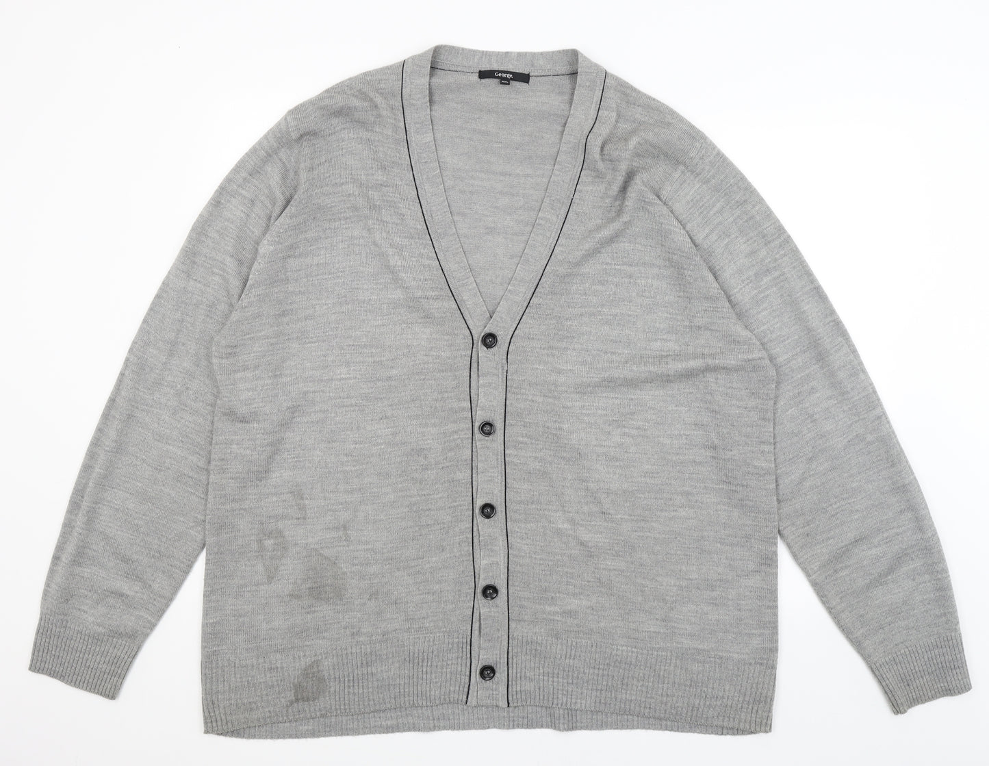 George Mens Grey   Cardigan Jumper Size 2XL