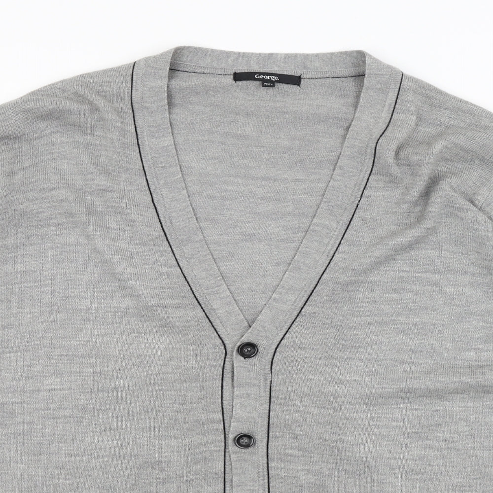 George Mens Grey   Cardigan Jumper Size 2XL