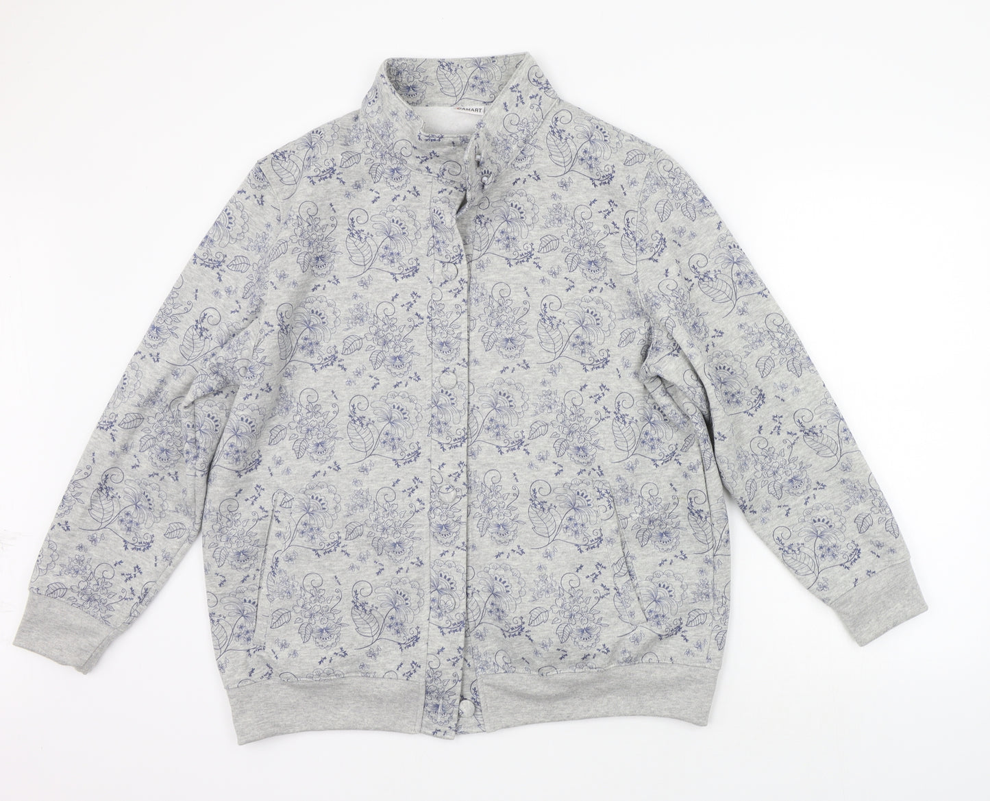 Damart Womens Grey Geometric  Jacket Coat Size 18