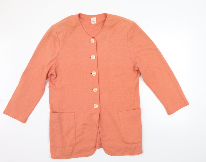 VivaKi Womens Orange Houndstooth A-Line Size 14
