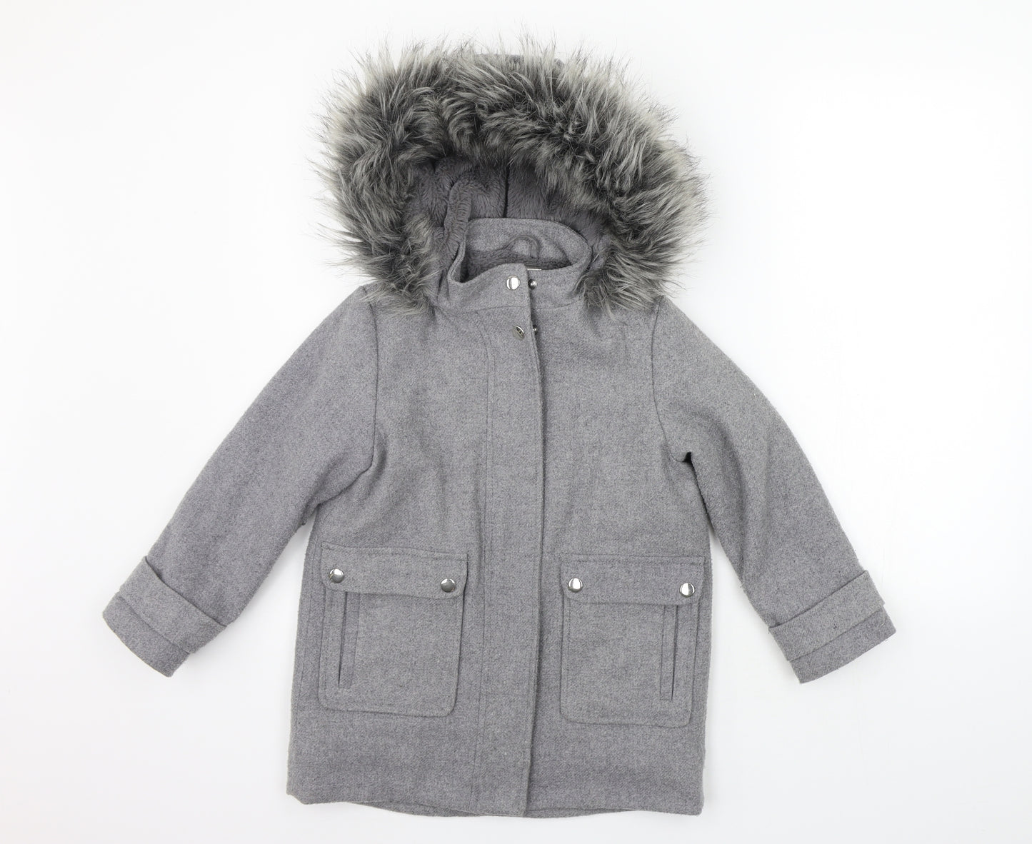 NEXT Girls Grey Ikat  Jacket Coat Size 6 Years