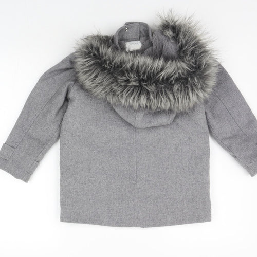 NEXT Girls Grey Ikat  Jacket Coat Size 6 Years