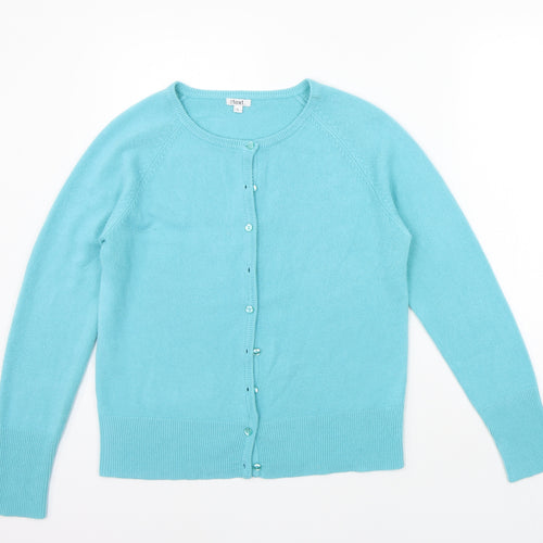 //text Womens Blue   Cardigan Jumper Size L