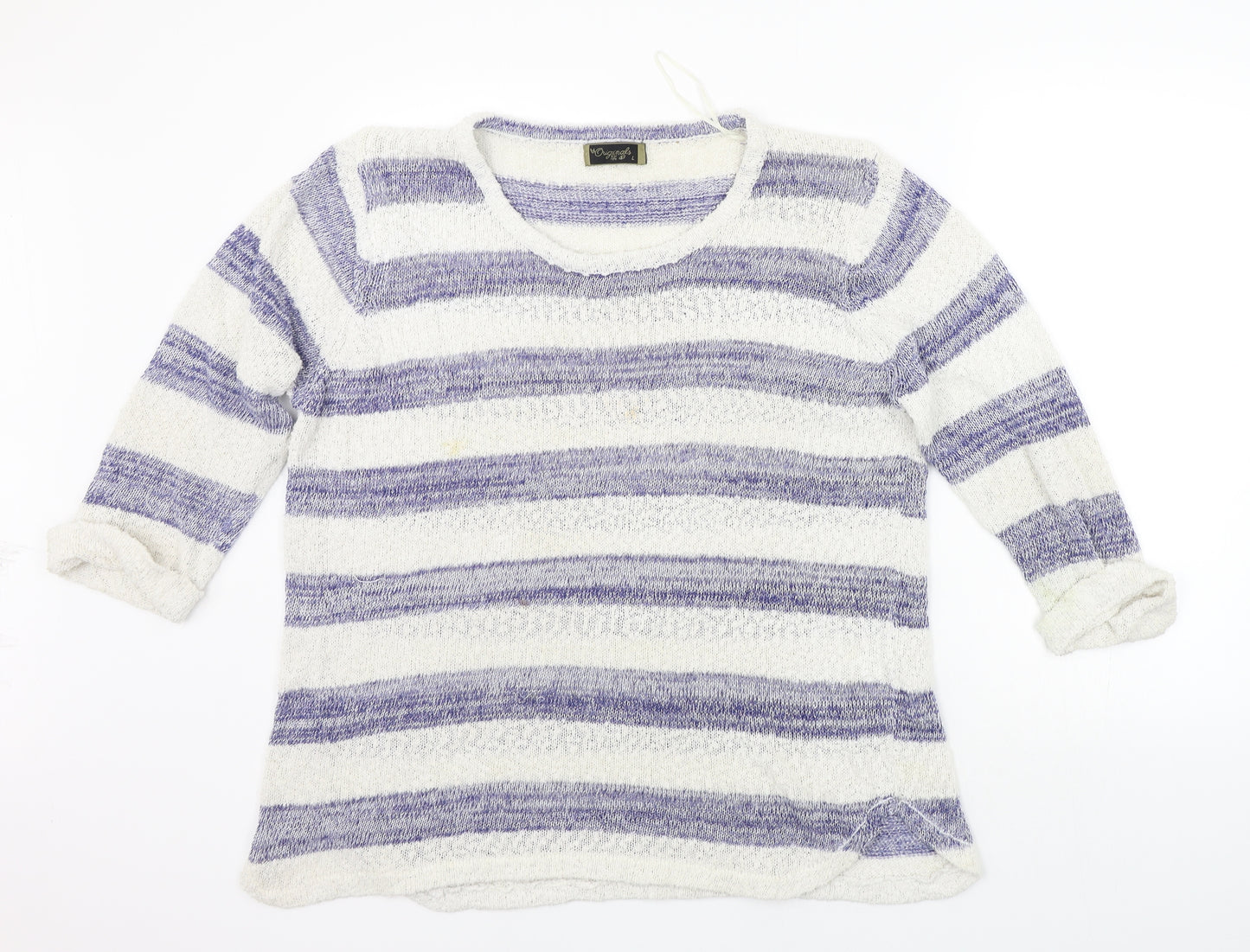 Originals Womens Blue Striped  Pullover Jumper Size L  - washable mark