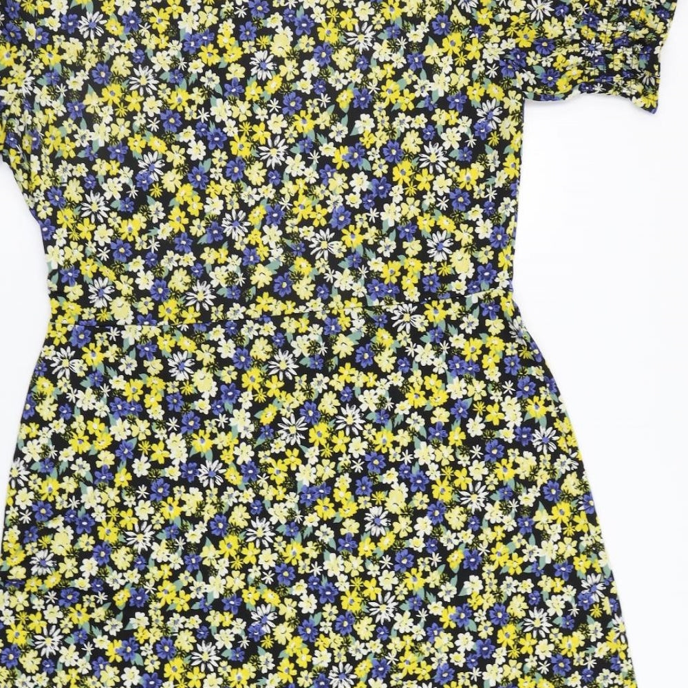 Warehouse Womens Yellow Floral  A-Line  Size 16
