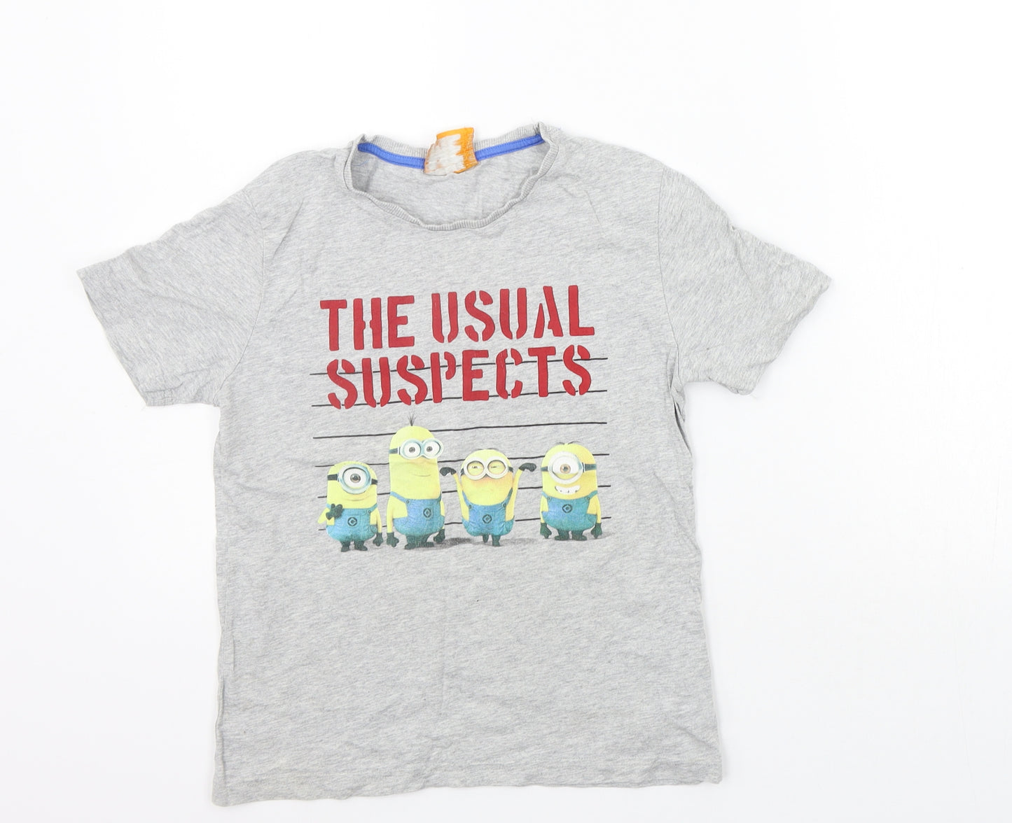 George Boys Grey   Basic T-Shirt Size 7-8 Years