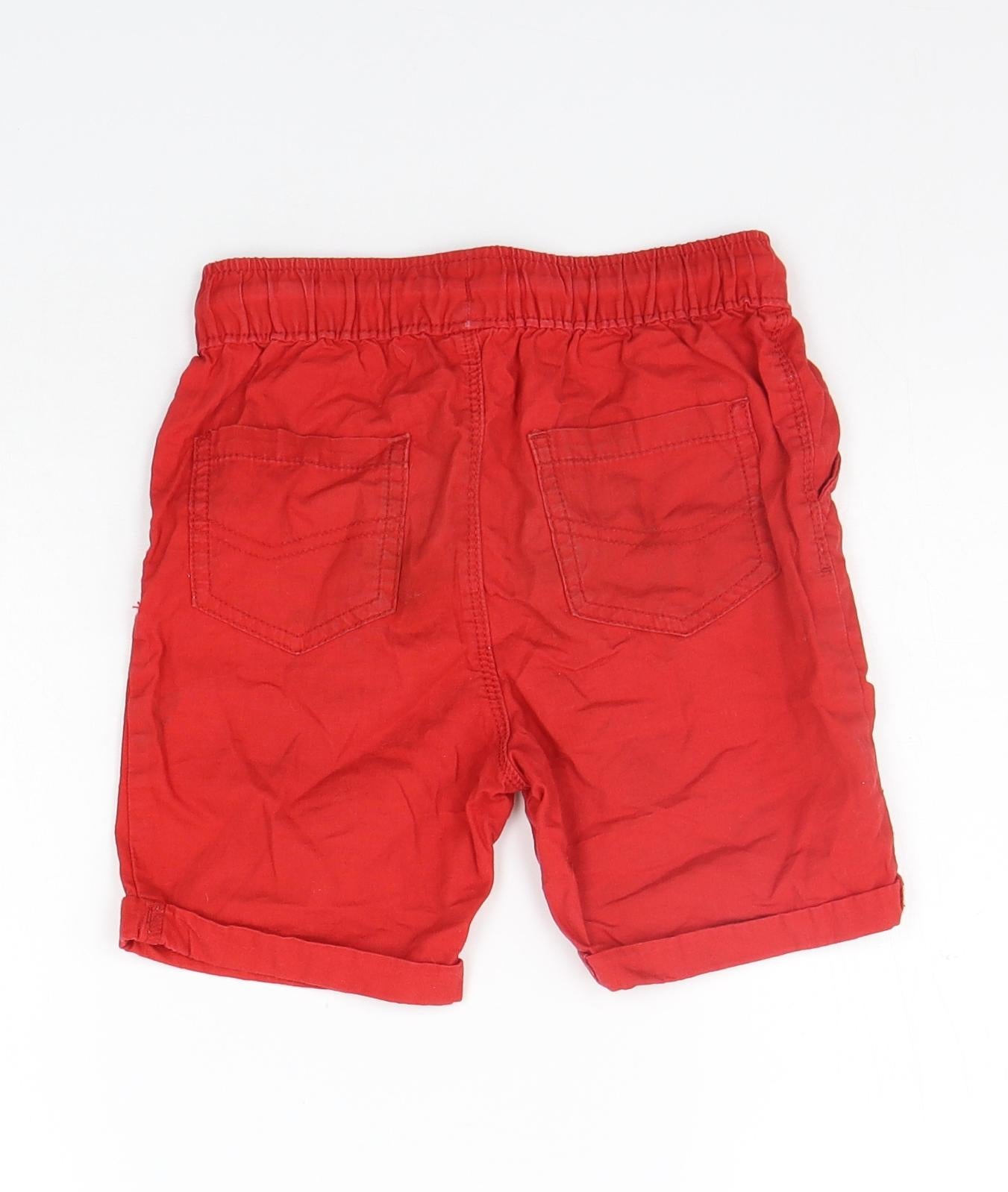 George Boys Red   Chino Shorts Size 5-6 Years